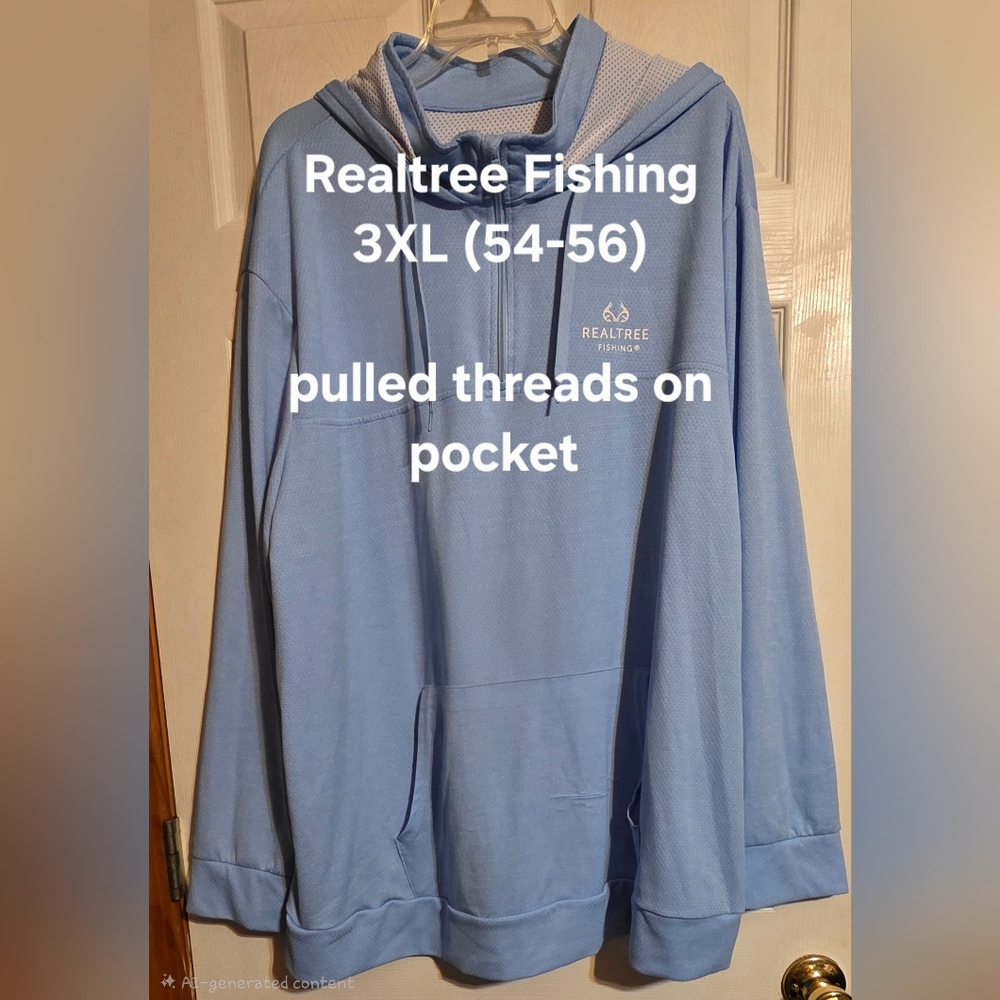 Realtree Light Blue Fishing Hoodie Pullover
